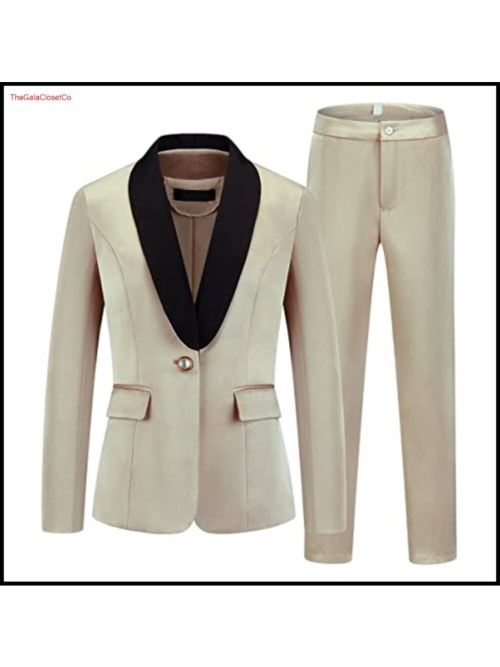 Women's 2 Piece Shawl Lapel Tuxedo Pants Business Suit Polyester